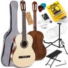 Pyle 39'' Inch 6-String Classical Guitar - Guitar with Digital Tuner & Accessory Kit (Nature color, matt PGACLS100